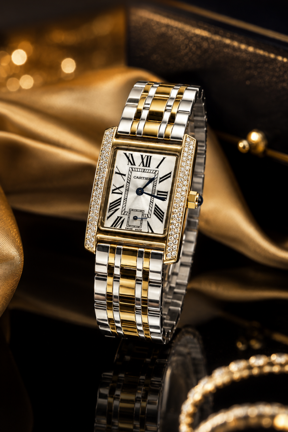 Relógio Cart Dourado e Prateado Folheado Feminino